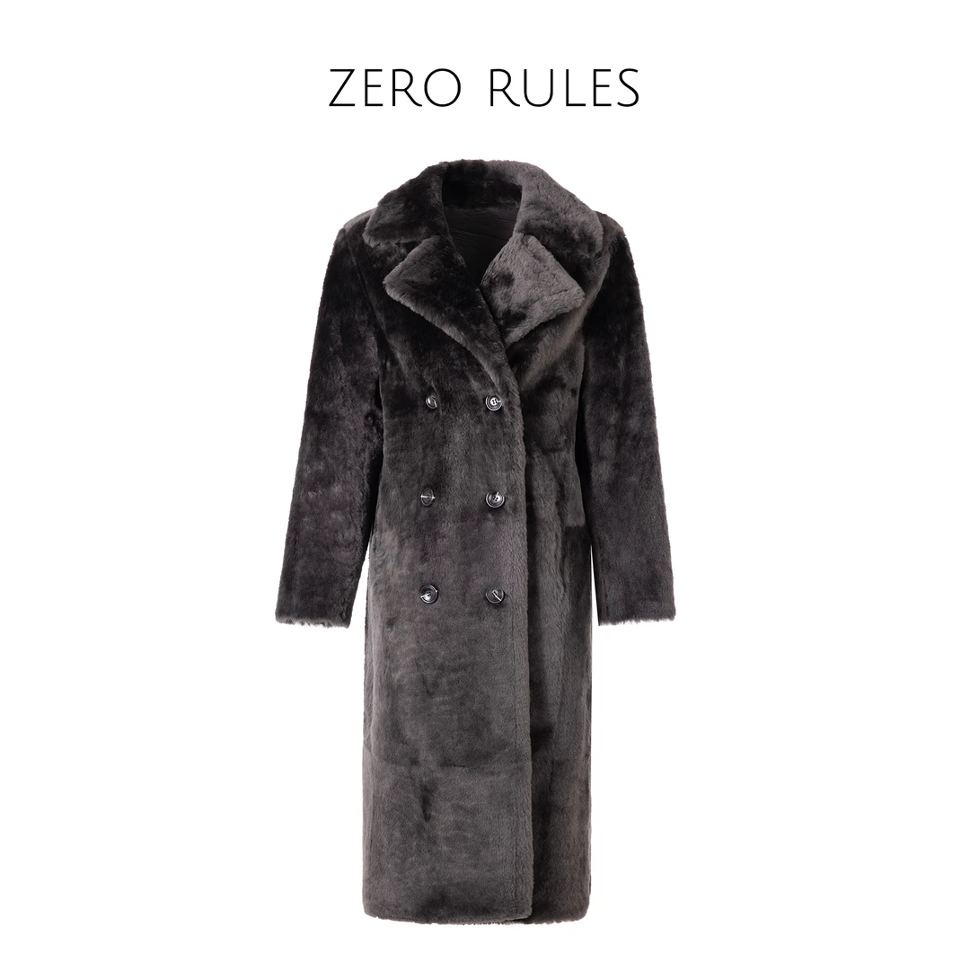 24112078【洛曼皮毛一体大衣】南*非洛曼羊皮毛一体奢线皮草大衣