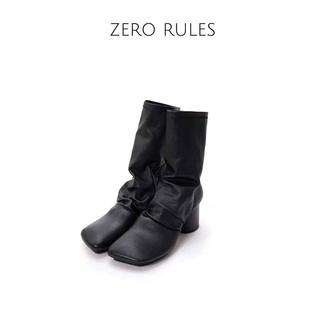 24091926【私服弹力羊毛靴】chao薄弹力小羊皮+意*利真皮大底靴