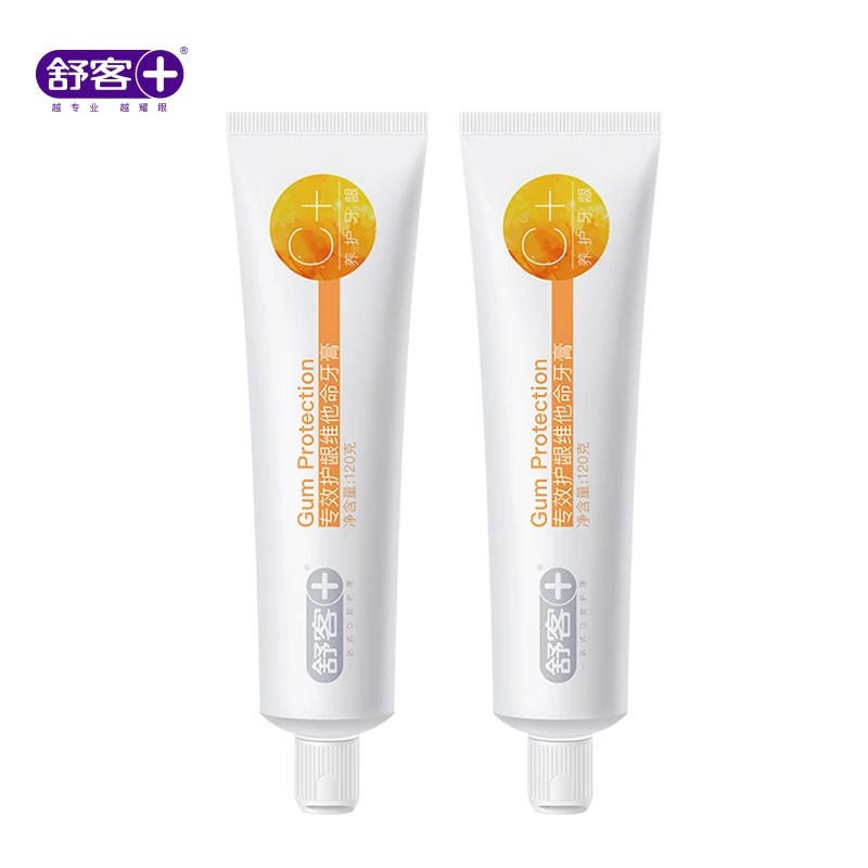 舒客牙膏维c养护专效防蛀固齿敏感护理成人亮白口气清新家庭装