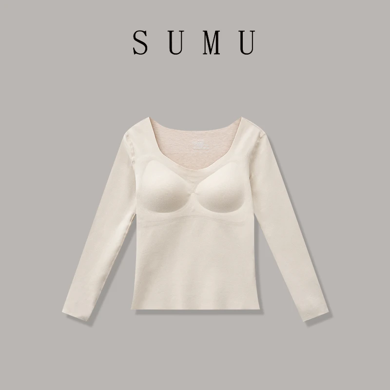 宿慕SUMU女款上衣 12-3冬季2024新款时尚休闲百搭打底衫B62001