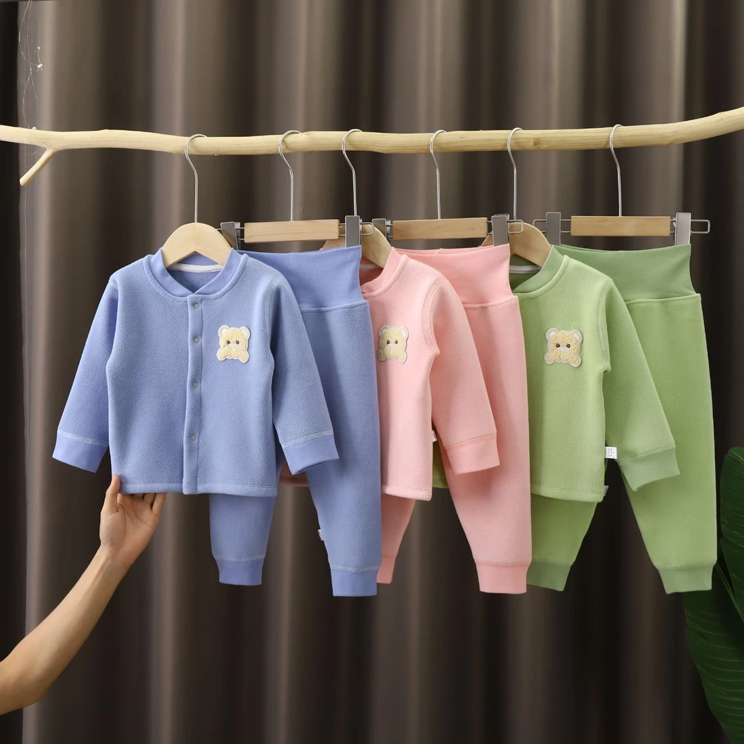 婴儿加绒保暖内衣套装男女宝宝加厚开衫外套保暖衣儿童春秋冬爆款