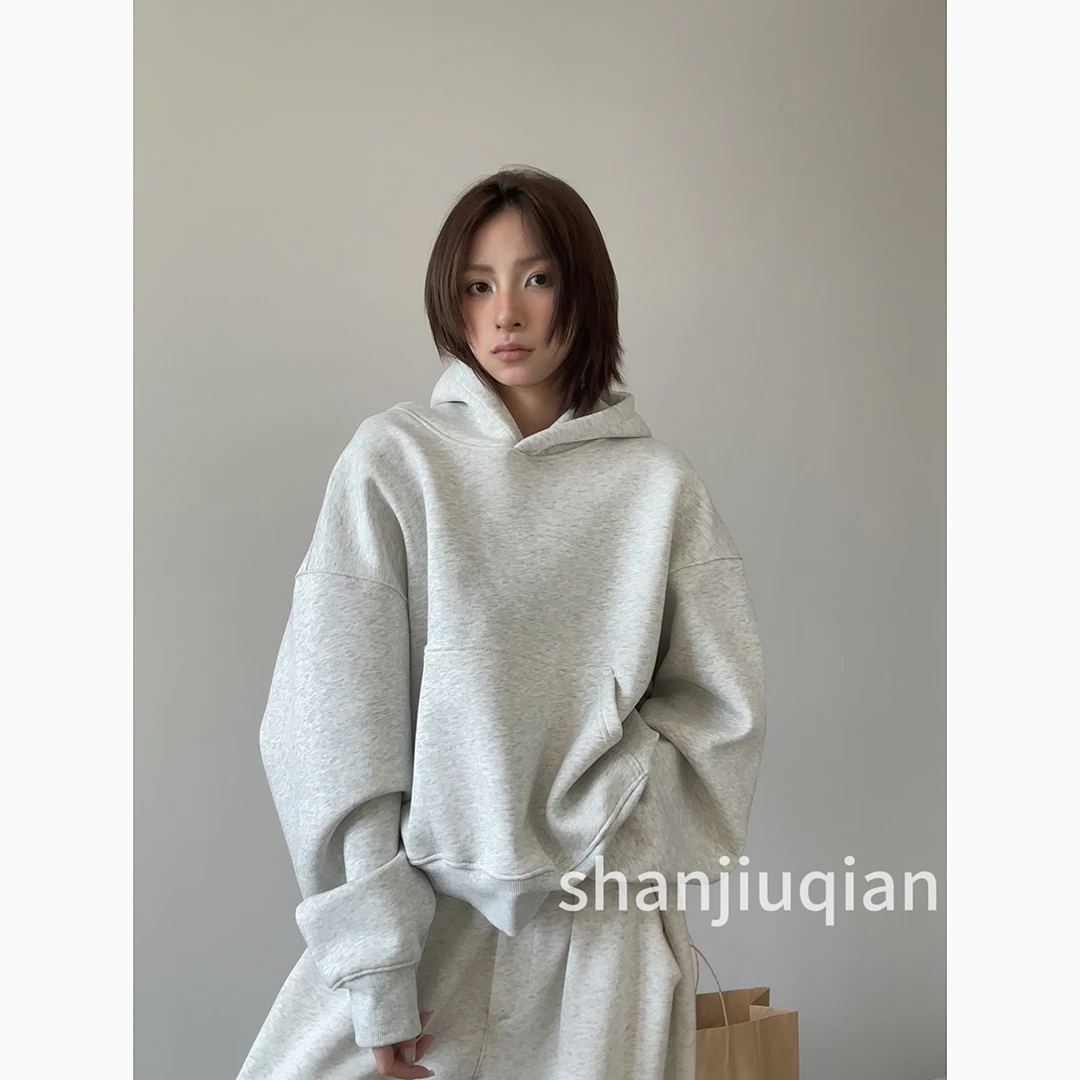 【SH9000】短款宽松重磅480克短款休闲卫衣连帽上衣卫衣男