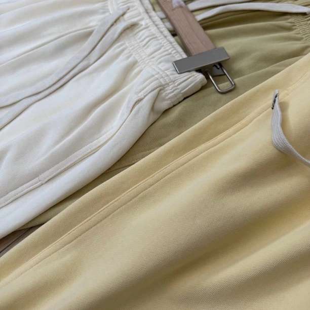 F10# 100%棉 平纹高密度精梳棉 高腰香蕉裤女士卫裤