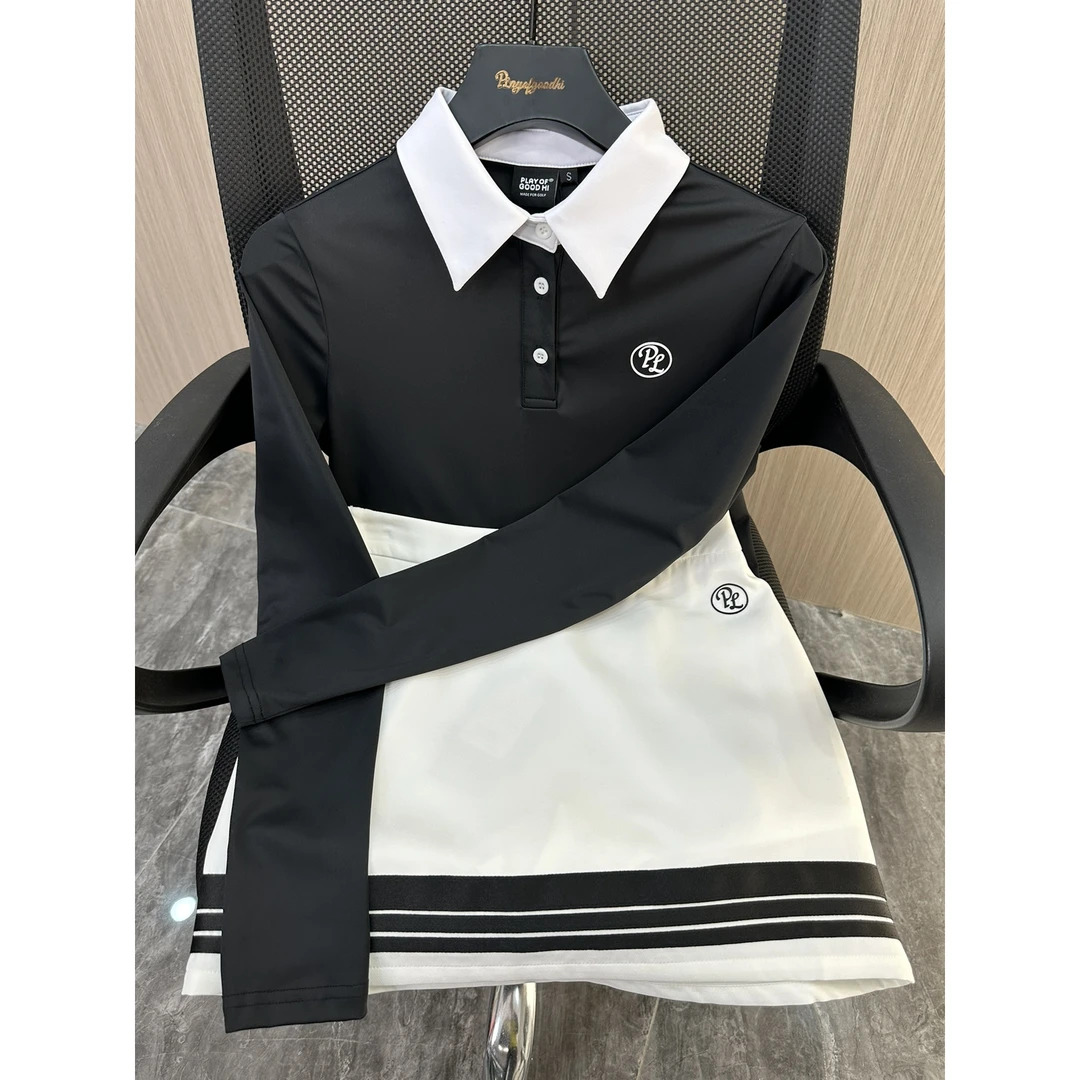 高尔夫服装高尔夫女装韩版显瘦高尔夫长袖女高尔夫女裙高尔夫球服