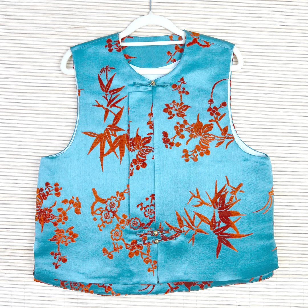 【漳缎】新中式女装真丝马甲桑蚕丝国风民族风春秋款漳缎马夹