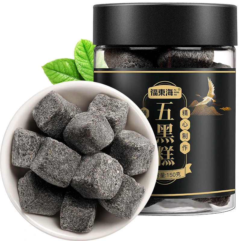 福东海 五黑糕150g 黑芝麻 黑豆 黑米 黑枸杞 桑葚 营养食用