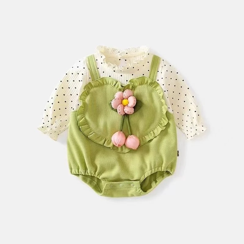 春秋新生婴儿衣服长袖包屁衣连体衣春秋款公主洋气新生女宝宝衣服