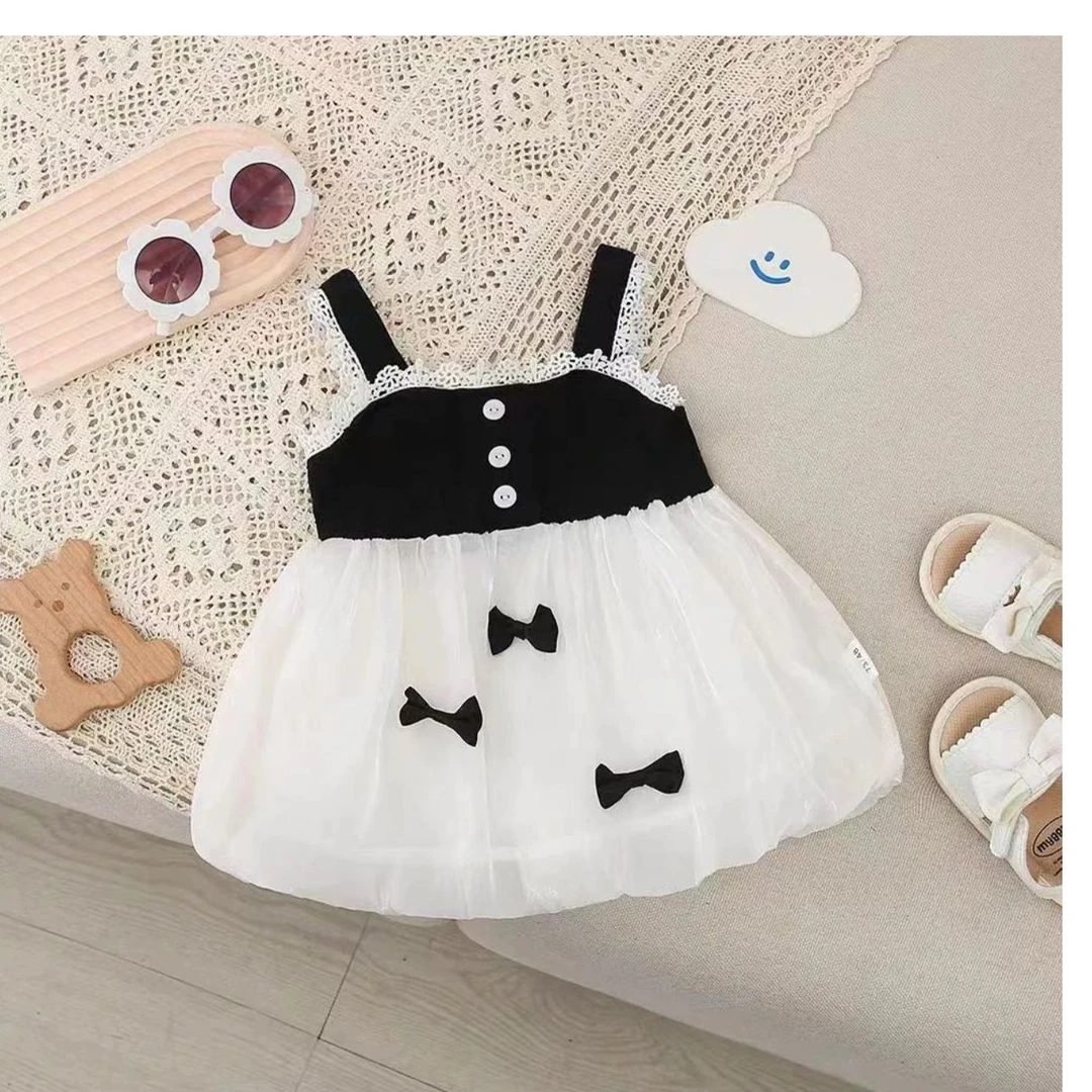 婴幼儿夏季吊带连衣裙满月宝宝夏装背心裙女童公主裙洋气小童裙子