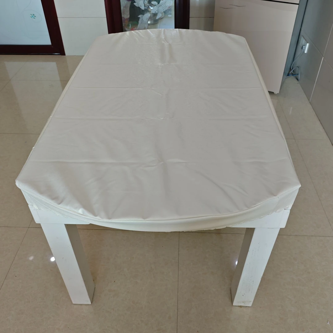 椭圆形家用防水防油桌布圆形餐桌免洗皮垫皮罩防尘烤火罩皮套罩子