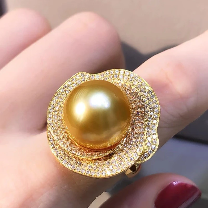 可调节戒指气质金色精致镶嵌奢华戒指-5363-1