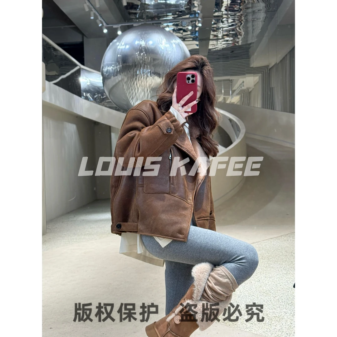 24冬款“”LouisKafee法国夏洛莱皮毛一体女装皮草2488