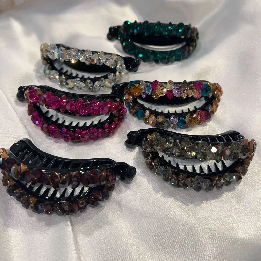 韩国 气质 小众 ins 手工 满钻 闪闪 扭扭夹FX02