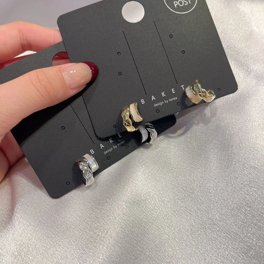 合金耳饰 韩国 气质 小众 ins 手工 小设计感 半圈耳钉L252