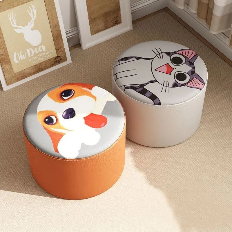 凳子家用换鞋凳布艺矮凳圆墩客厅沙发茶几凳创意墩子收纳凳小凳子