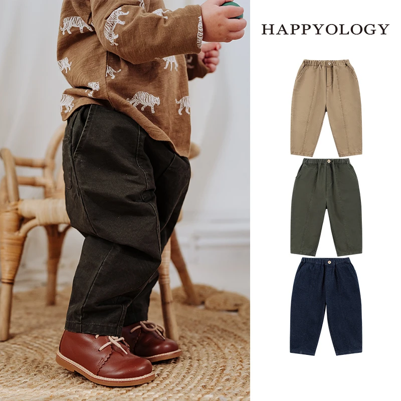 [2件9折4件8折]儿童春秋装童装新款裤子男童廓形水洗裤装女童长裤