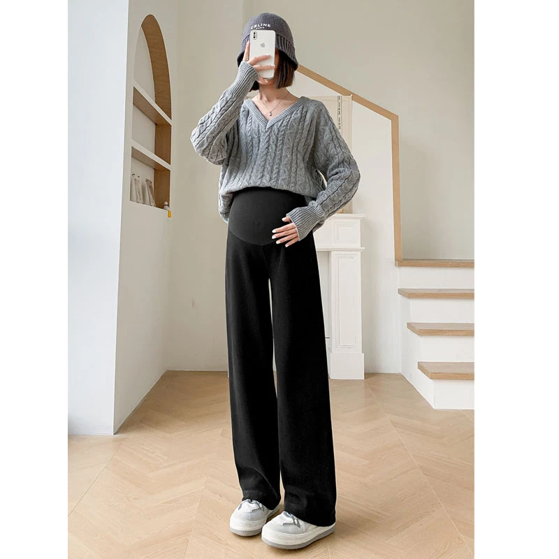 【清仓】孕妇裤春秋外穿阔腿裤2024大码宽松休闲直筒长裤秋季托腹裤