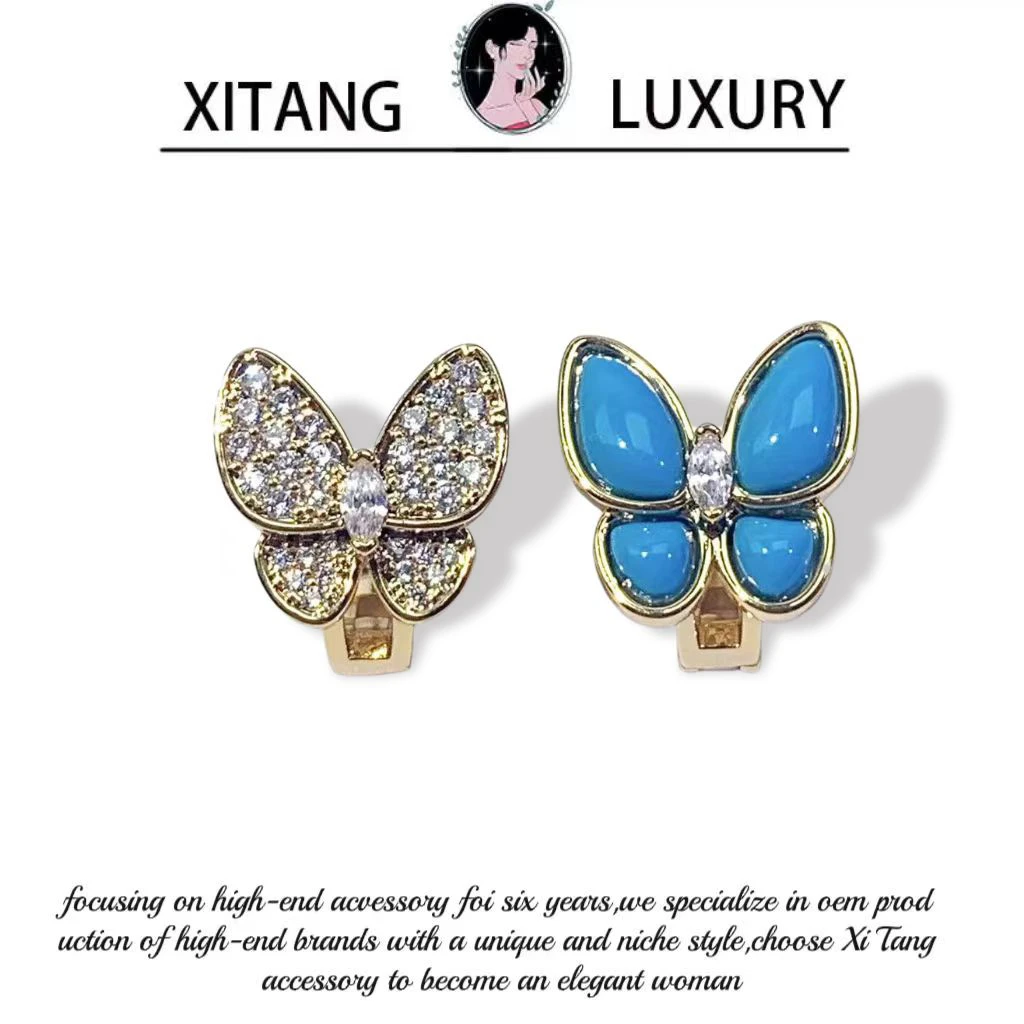 铜合金耳饰 《斑蝶翩翩》小众个性百搭日常耳钉耳环耳坠8016