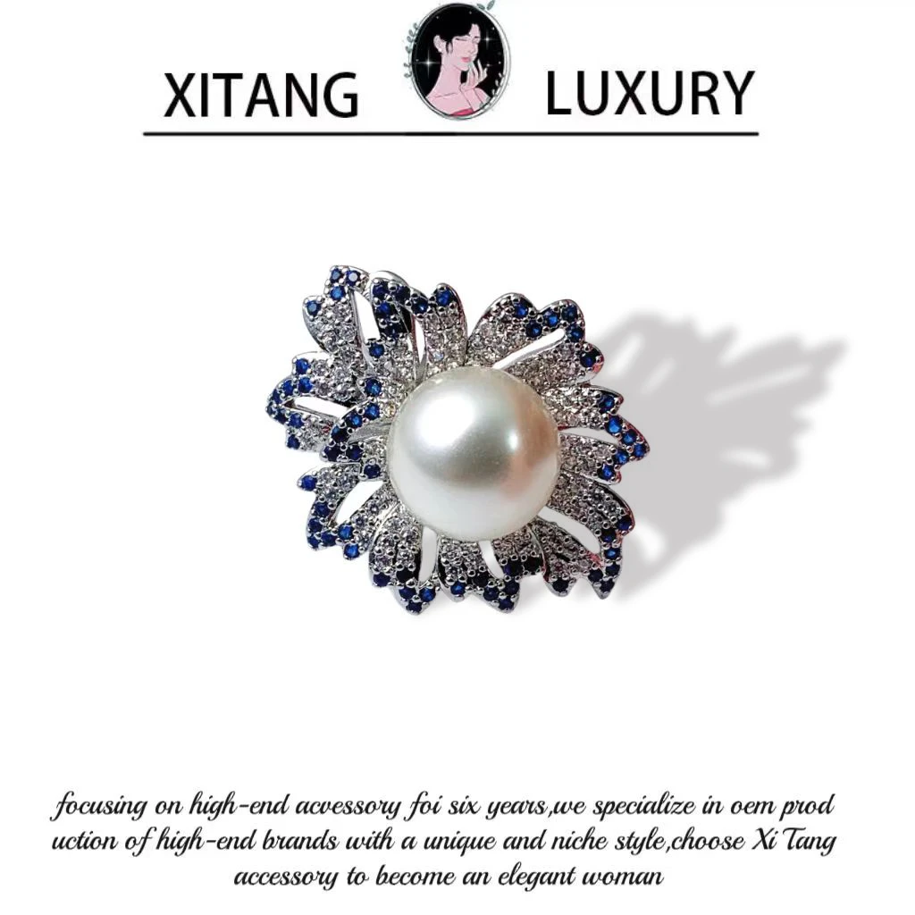 铜合金戒指 《扶桑花戒指》复古镶嵌简约小众经典气质戒指8172