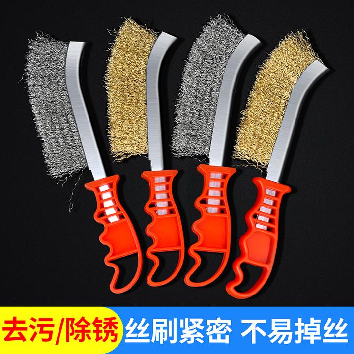 钢丝刀刷带柄不锈钢除锈铁刷子厨房清洁刷烧烤铁丝刷厨房清洁刷子