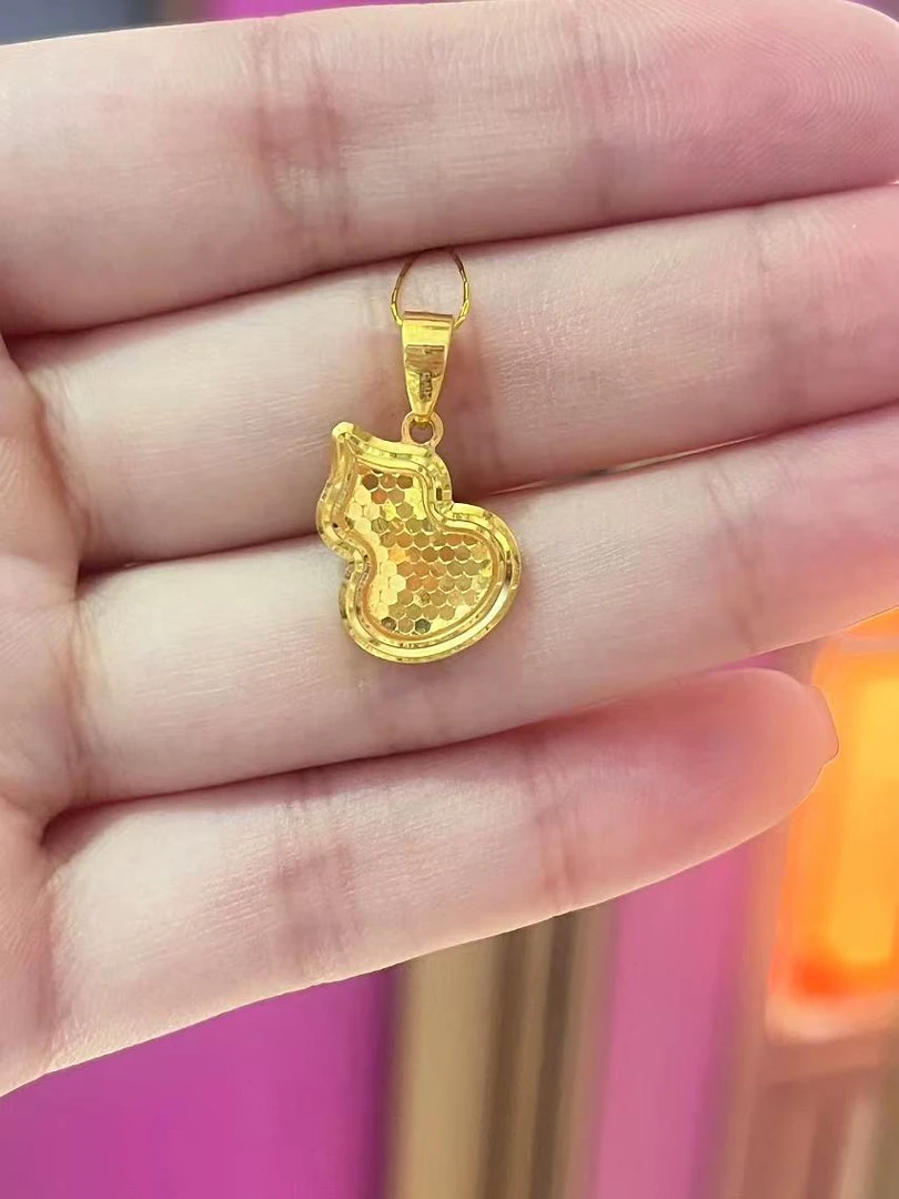足金亮面葫芦吊坠3.52克