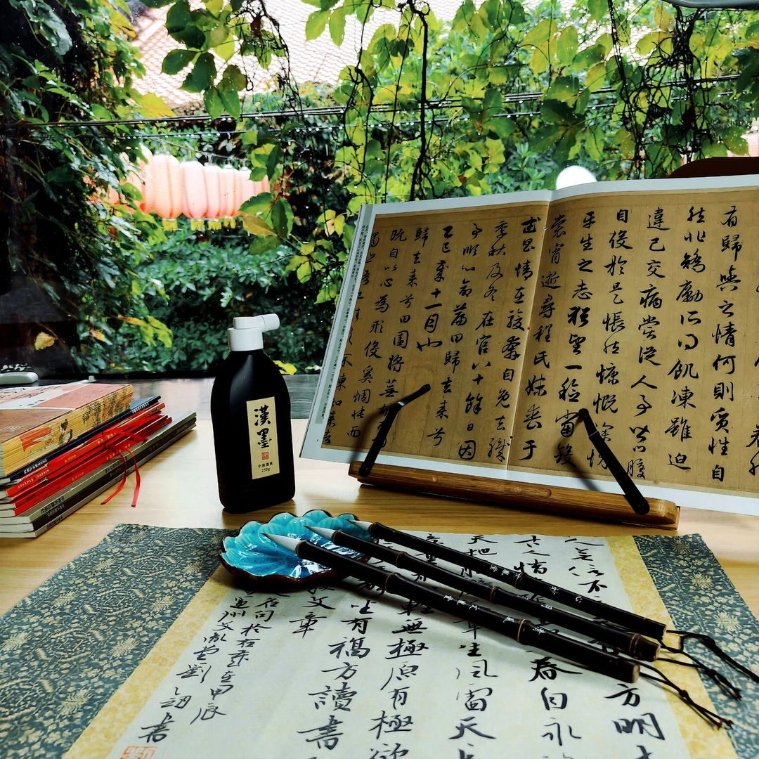 竹节杆兼毫高端专业毛笔送礼清风明月中楷