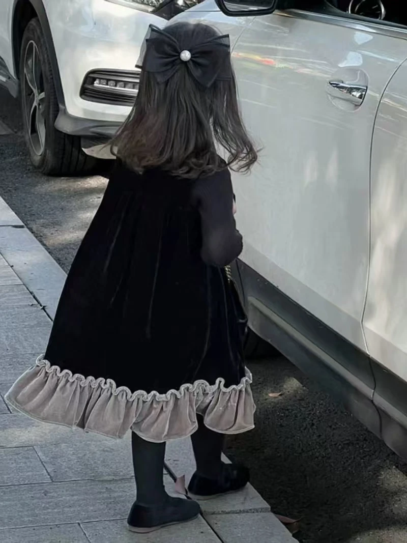 断码福利 法式气质拼接丝绒背心裙加绒鱼尾公主裙