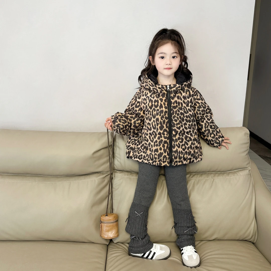 断码福利 韩版时髦两面穿豹纹羽绒服小众加厚保暖短款外套