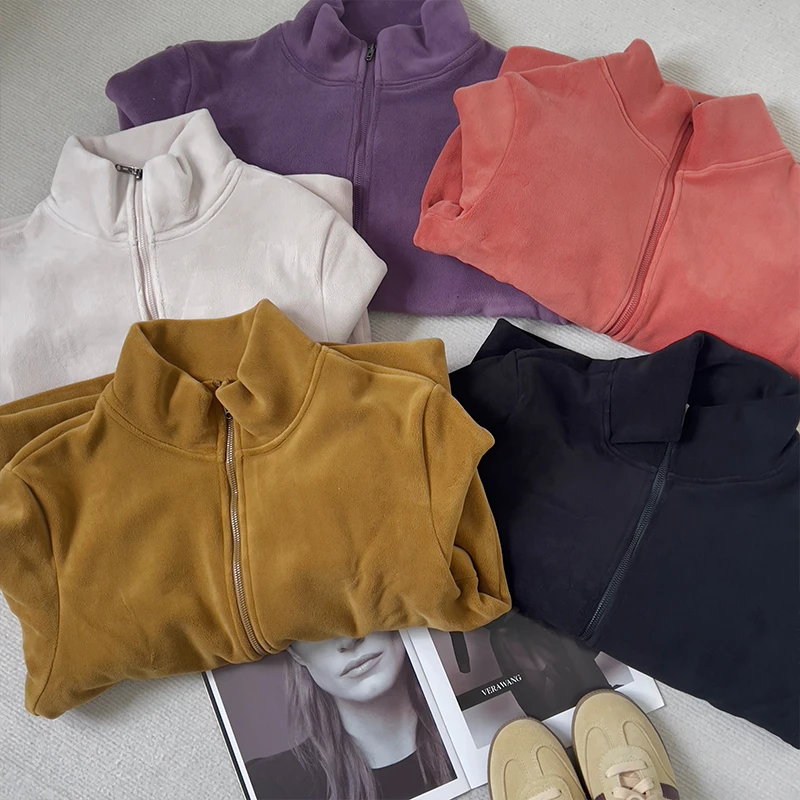 【佳文家】1109 秋冬加厚奥利绒拉链卫衣摇粒绒保暖绒立领外套上衣