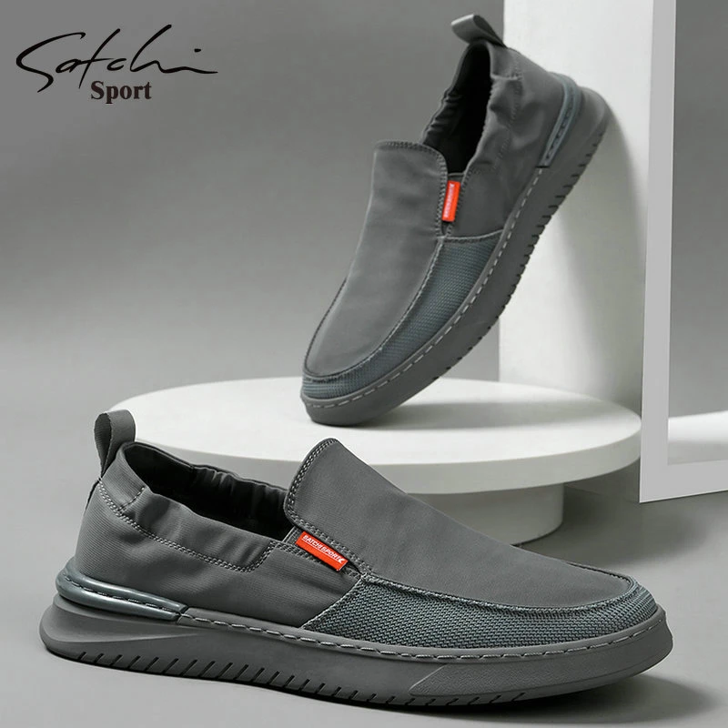 沙驰男鞋秋季轻质软底舒适运动休闲鞋懒人一脚蹬低帮爸爸驾车布鞋