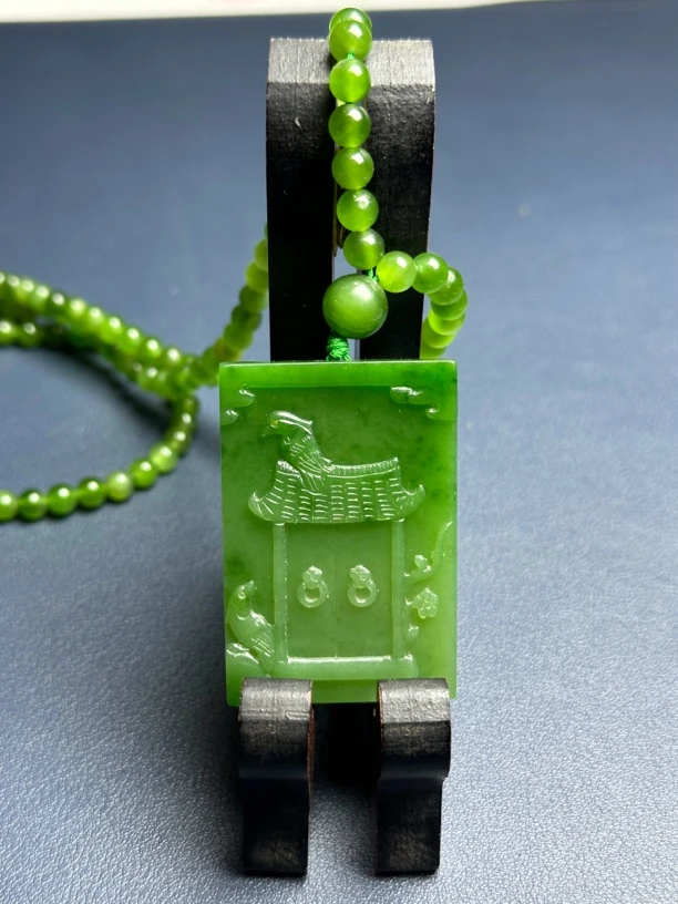 和田玉碧玉双喜临门牌子