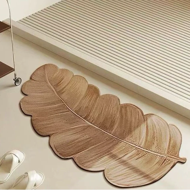 ins风绿植浴室脚垫 卫生间吸水地垫家用异形门垫硅藻泥地毯