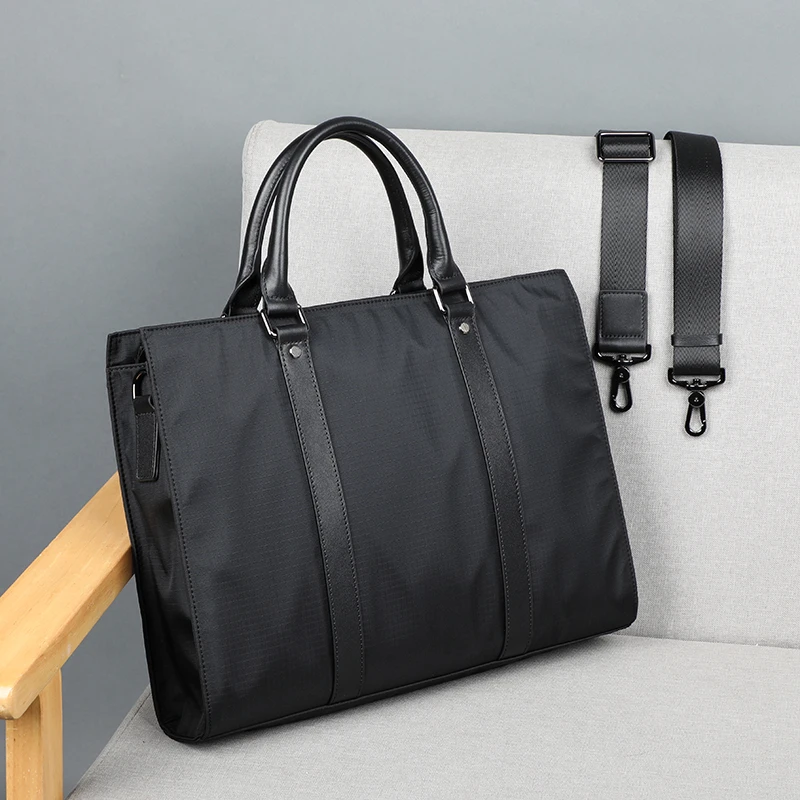 手提包男士商务包斜挎帆布包男休闲文件包通勤包男牛津布新款潮