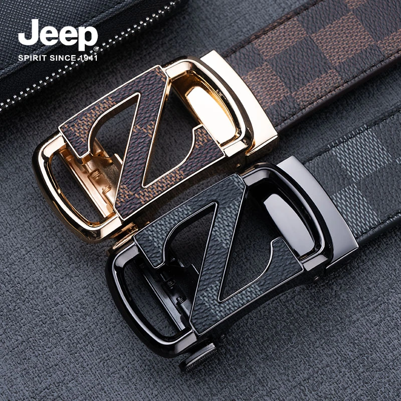 JEEP SPIRIT吉普新轻奢男士皮带真皮头层牛皮自动扣腰带牛仔裤带