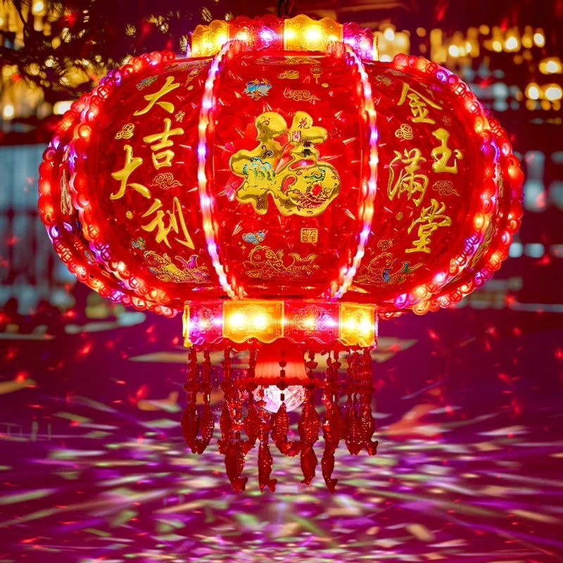 新款LED七彩旋转可遥控款旋转电灯笼大门口乔迁结婚过年庆祝旋转