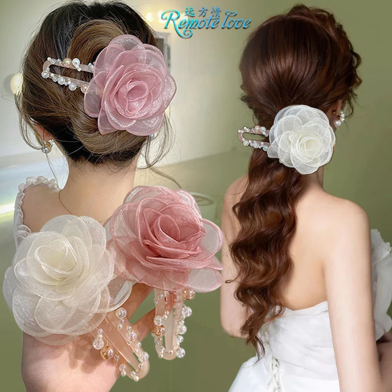remote love/远方情新款超仙花朵优雅发夹T1344