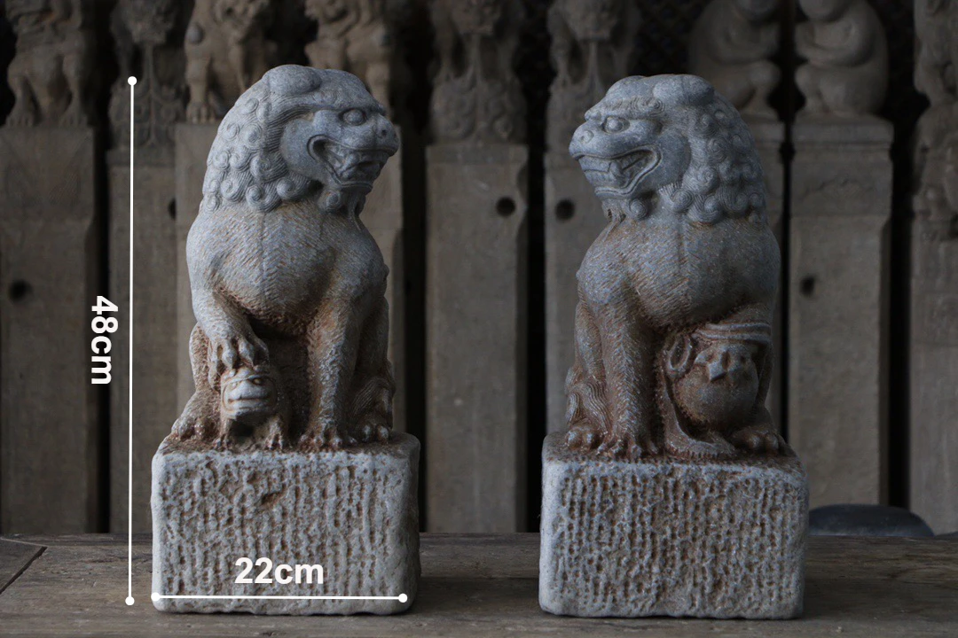 仿古石雕石兽石头狮子庭院古典中式摆件工艺品禅意创意