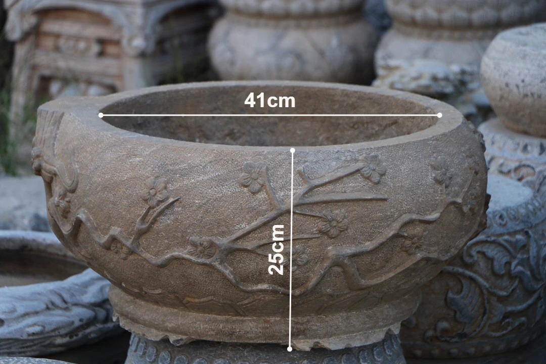 天然青石仿古石雕石盆鱼盆赏石盆