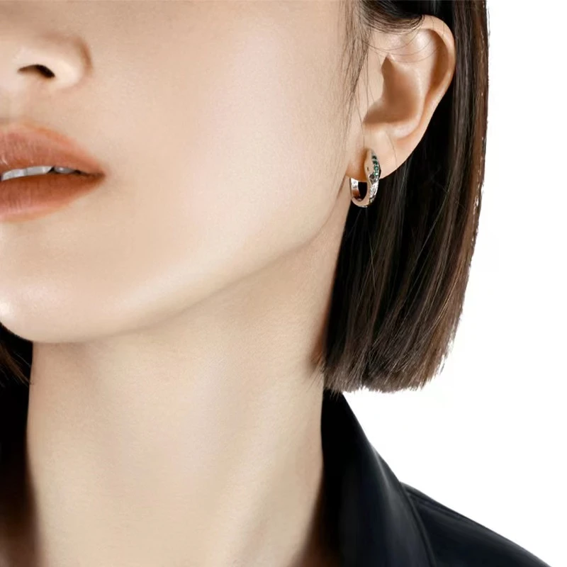 铜合金耳饰 GP716 轻奢气质百搭银蛇耳扣