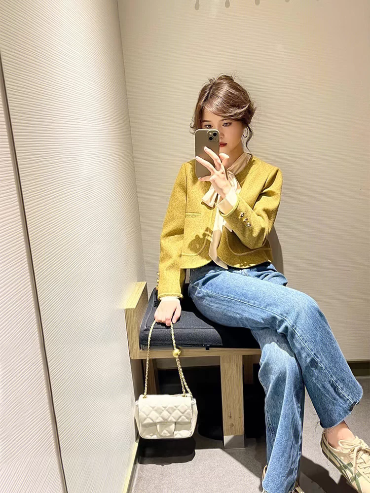 2024早春新款时尚百搭小香风外套女高级感小个子名媛气质短款上衣