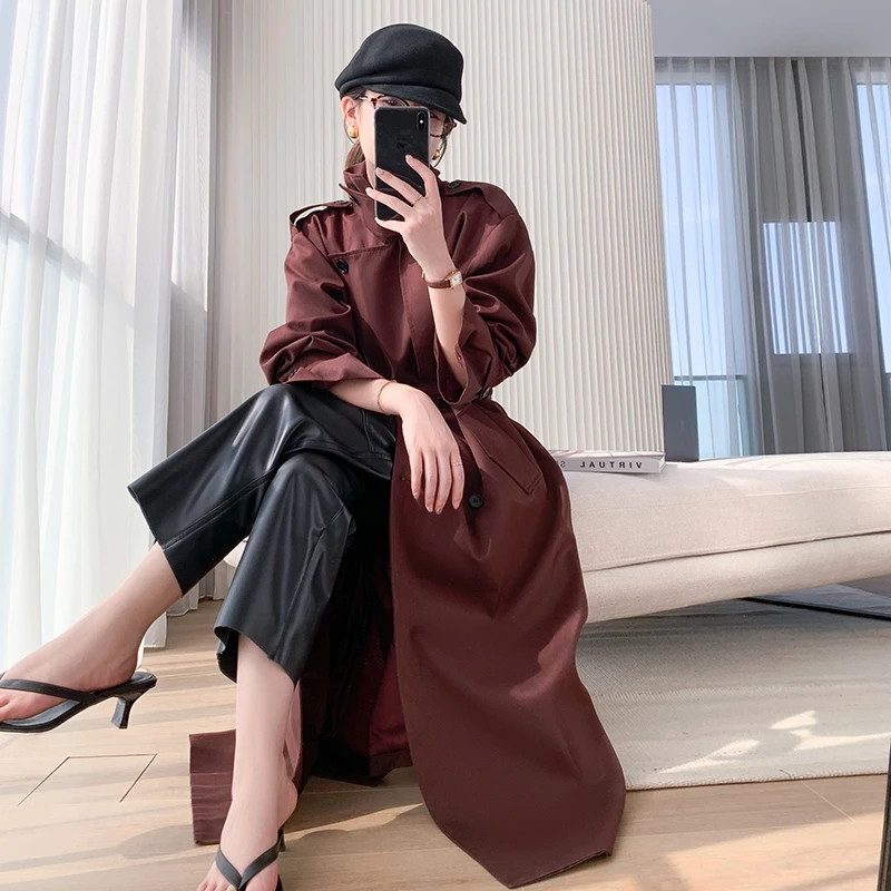 懂点安哥拉色系@原创设计长款秋冬风衣外套女25秋装新款时尚气质