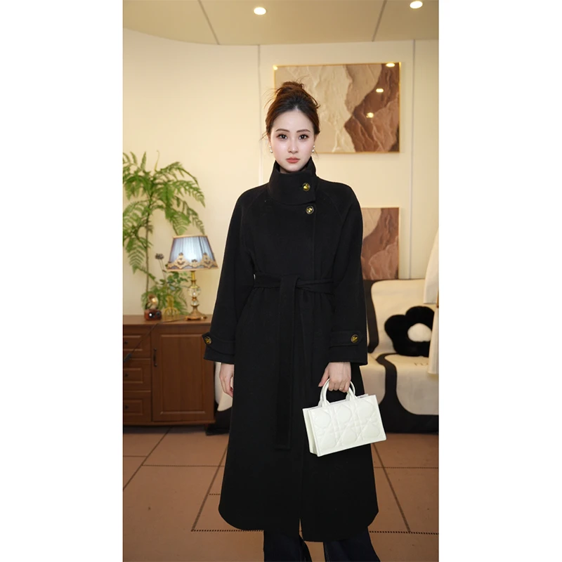 懂点双面羊毛呢大衣女2024年秋冬新款时尚高端系列双面羊绒外套