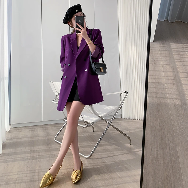 西装外套女2025秋季新款设计感oversize时尚长款西服韩版小西装