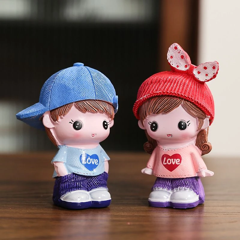 新款情侣创意玩偶卡通桌面精美摆件车载家居摆件工艺品简约个性
