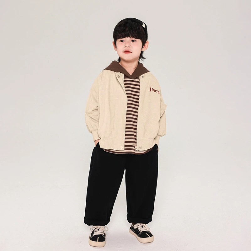 春秋童装春季外套儿童秋装棒球服中小童韩版时尚宝宝拉链衫