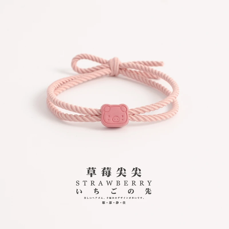 可爱卡通小猪头绳小皮筋送给男朋友不勒发扎头发的发圈扎马尾发绳