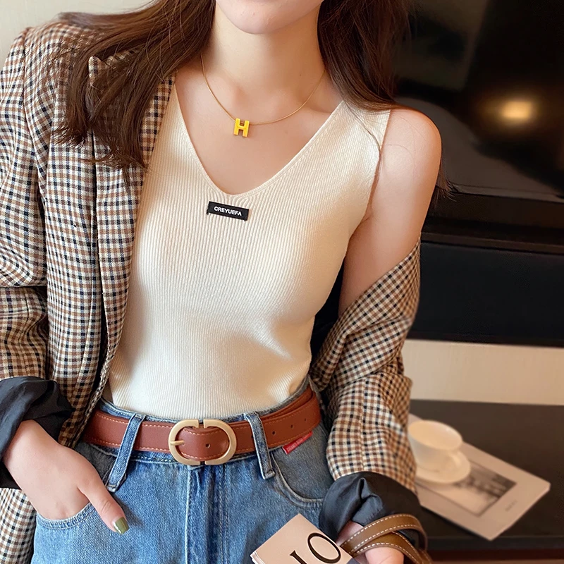 基础小背心女针织吊带外穿西装内搭2025新款遮副乳打底衫无袖上衣