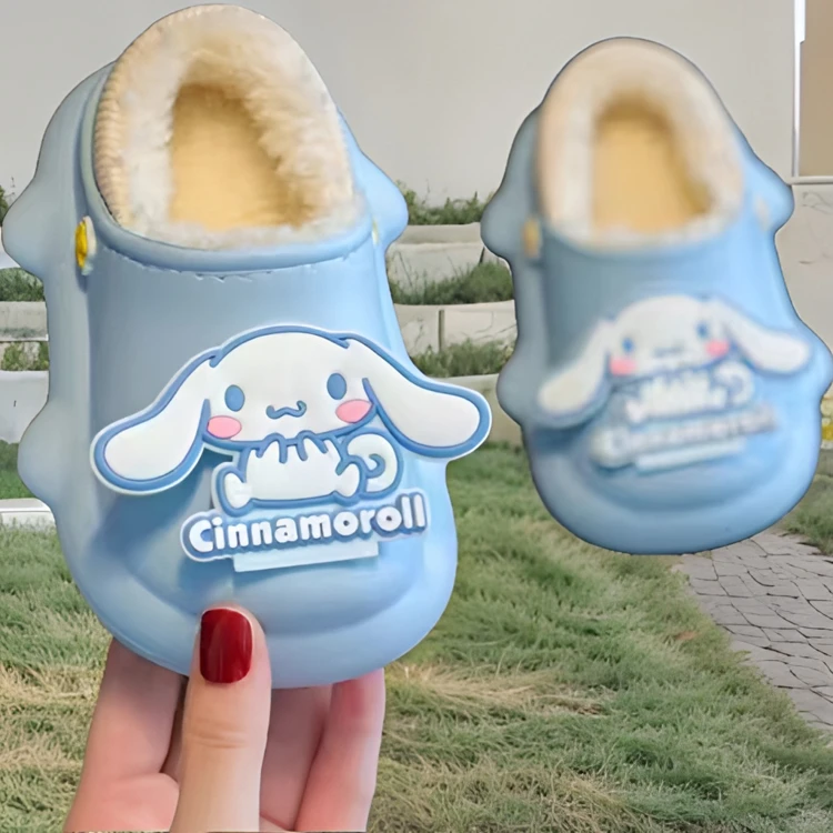 秋冬加绒玉桂狗可爱卡通ol儿童拖鞋保暖女童防水棉鞋女孩防滑棉拖