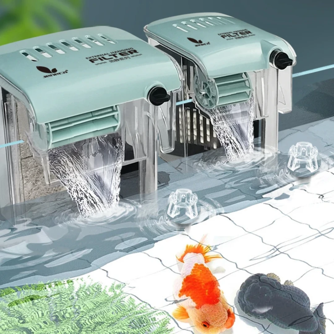 壁挂式鱼缸过滤器除油膜净水器循环系统小型过滤泵静音瀑布清洁