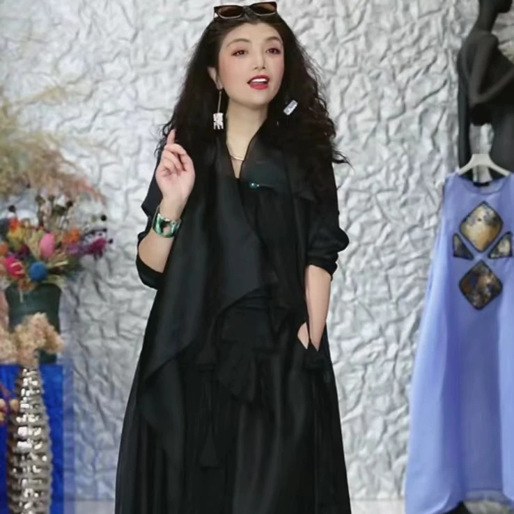 220-1篱君原创设计气质百搭潮流中长款外套