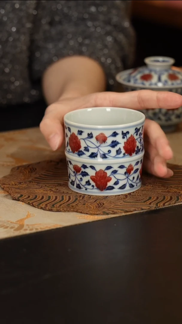 【闪购商品】杯屹朴堂 釉里红竹节